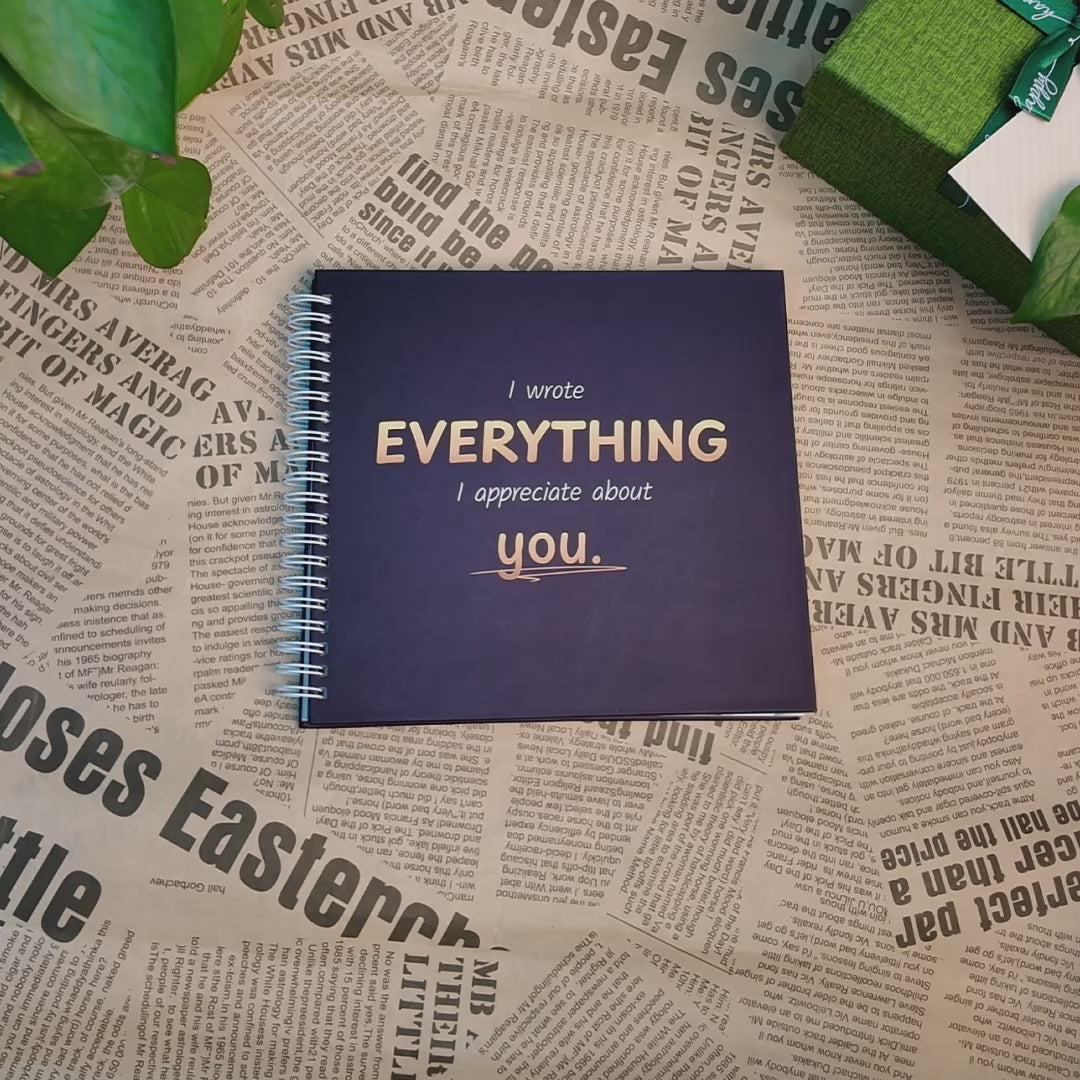 [Hard Cover] I wrote EVERYTHING I appreciate about YOU - A Beautiful Personalized Fill-in-the-Blank Gift Book for Friends, Family or Partners